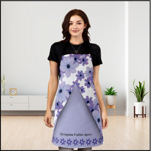 Tablier de mode floral printemps pourpre