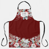 Tablier de monogramme de vacances de baies d'hiver (Recto)