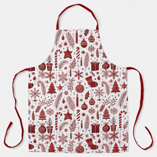 Tablier de Noël blanc rouge (Recto)