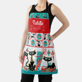 Tablier de Noël Chats Rétro - Personnalisable (Insitu)