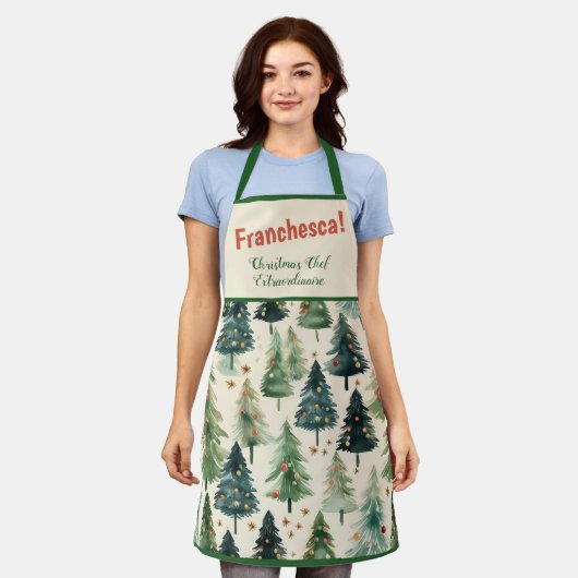 Tablier de Noël des pins rustiques (Porté)