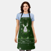 Tablier de Noël des rennes verts (Porté)