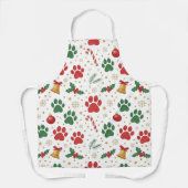 Tablier de Noël empreinte de patte de compagnie fe (Recto)
