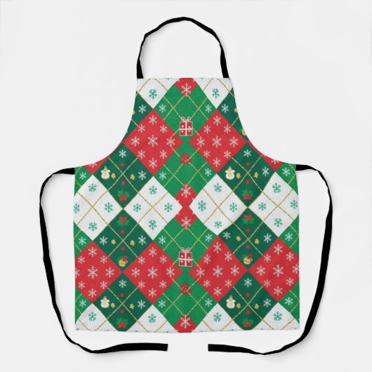Tablier de Noël « Festive Argyle Cheer » (Recto)