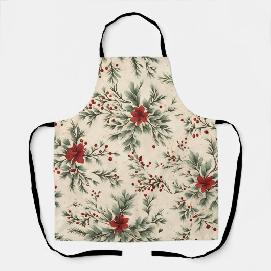 Tablier de Noël fleuri (Recto)