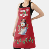 Tablier de Noël imprimé "Merry & Bright" (Insitu)