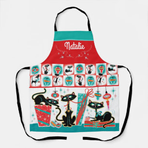 Tablier de Noël pour chats rétro - Personnalisable