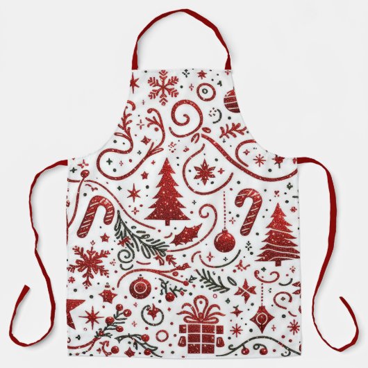 Tablier de Noël rouge blanc (Recto)
