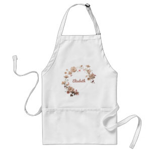 Tablier de nom floral personnalisé