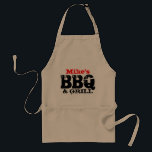 Tablier de nom personnalisé pour hommes<br><div class="desc">Tablier de nom personnalisé pour hommes. Le barbecue et le grill de Mike. Nom personnalisé. Idée cadeau mignonne pour les papas en Fête des pères.</div>