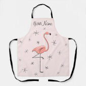 Tablier de nom rose Flamant rose (Recto)