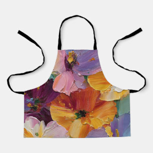 Tablier de peinture florale vibrante Impasto