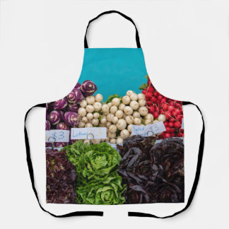 Tablier de photographie de légumes frais