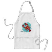 Tablier de poche Design Bois Bleu Chef Homard (Devant)