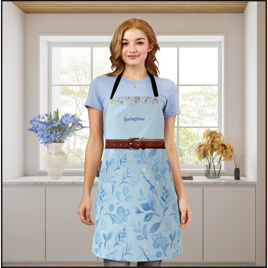 Tablier de printemps bleu clair élégant