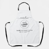 Tablier de salon de coiffure à logo et nom simple (Recto)