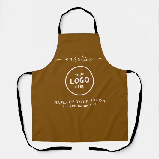 Tablier de salon moderne tendance avec logo (Recto)