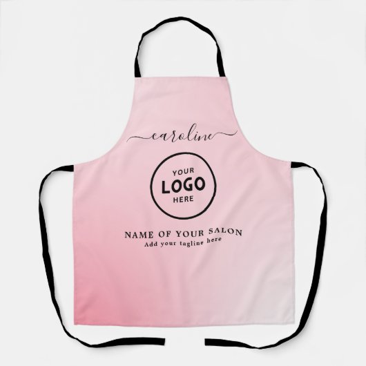 Tablier de salon moderne tendance avec logo (Recto)