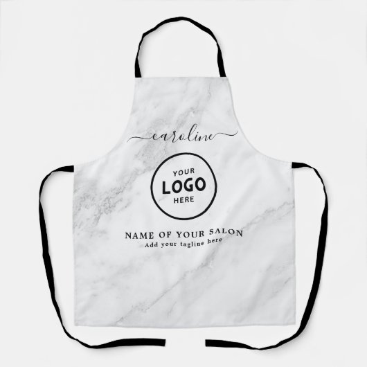 Tablier de salon moderne tendance avec logo (Recto)
