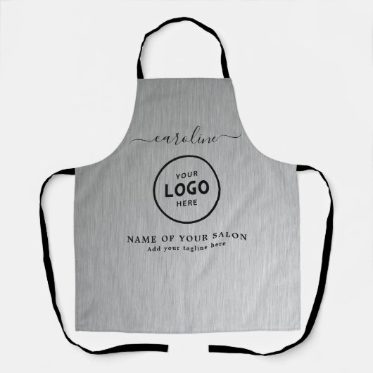 Tablier de salon moderne tendance avec logo (Recto)
