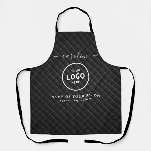 Tablier de salon moderne tendance avec logo (Recto)