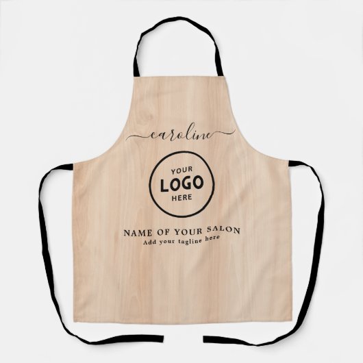Tablier de salon moderne tendance avec logo (Recto)