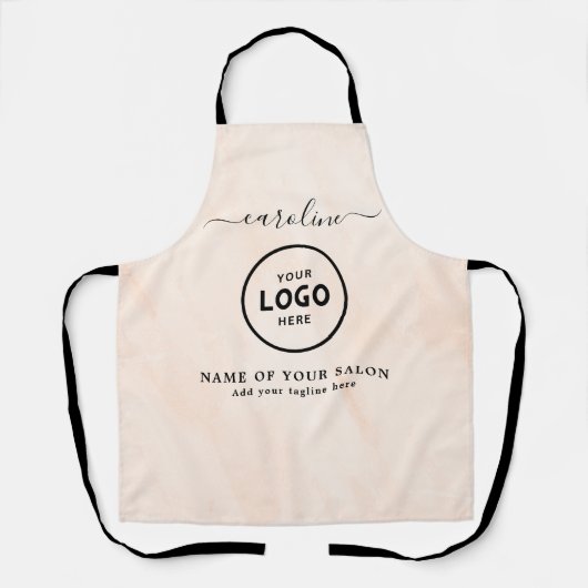 Tablier de salon moderne tendance avec logo (Recto)