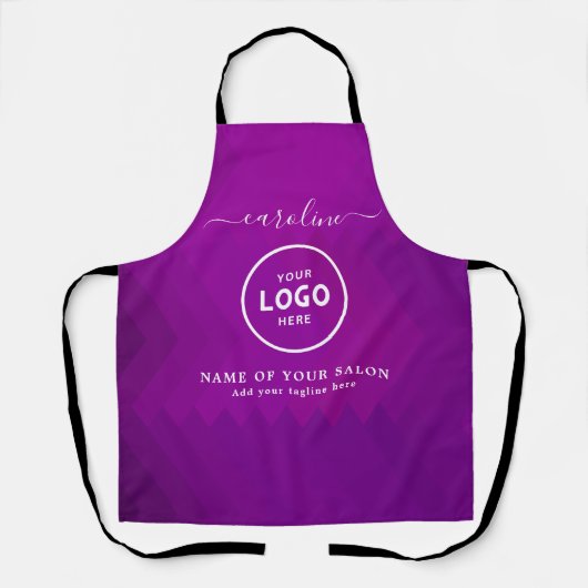 Tablier de salon moderne tendance avec logo (Recto)