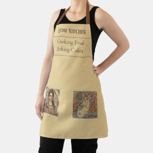 Tablier de style Grèce antique, Femmes et Chat Vin