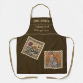 Tablier de style Grèce antique, fleurs et chat vin (Recto)