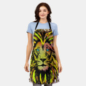 Tablier de tête de lion jaune - Tablier de face de (Porté)