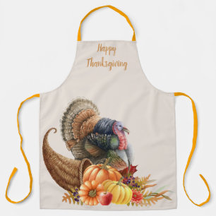 Tablier de Thanksgiving Dinde Citrouilles