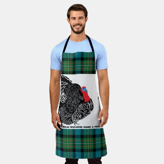 Tablier de Thanksgiving tartan dinde (Porté)