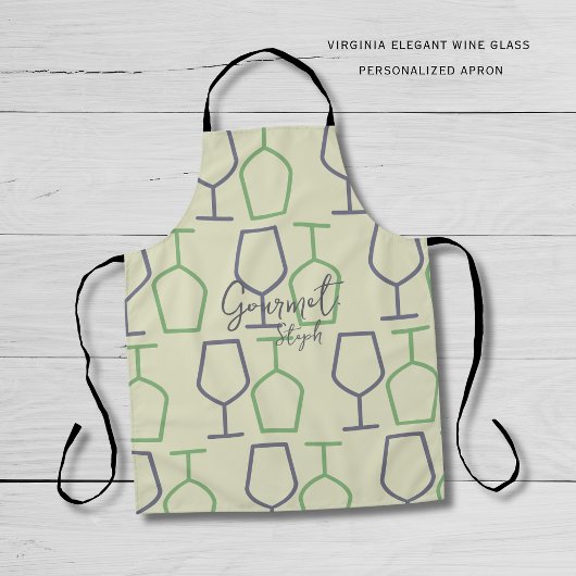 Tablier de vin personnalisé gourmet de Virginie