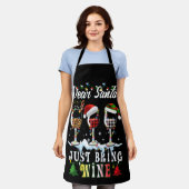 Tablier Dear Santa Just Bring Wine Christmas Pajama Costum (Porté)