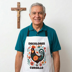 Tablier DeColores Cursillo Art Populaire Coq Foncé Coloré