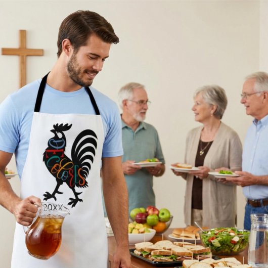 Tablier DeColores Cursillo Rooster Black Silhouette 