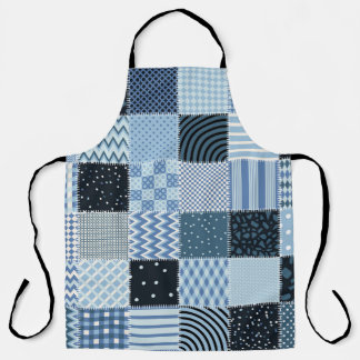 Tablier Décor de courtepointe, patchwork géométrique, tons
