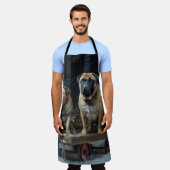 Tablier Décor de Noël Bullmastiff Snowy Sleigh (Porté)