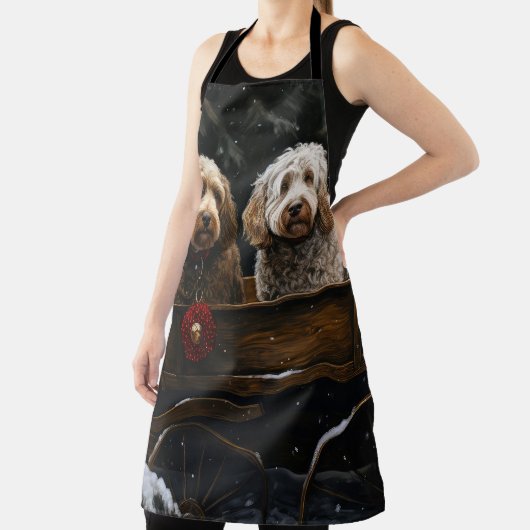Tablier Décor de Noël Cockapoo Snowy Sleigh (Insitu)