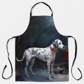 Tablier Décor de Noël Dalmatien Snowy (Recto)