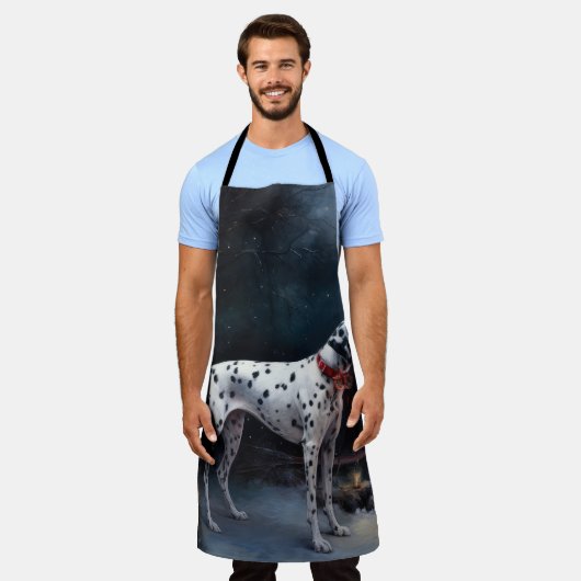 Tablier Décor de Noël Dalmatien Snowy (Porté)