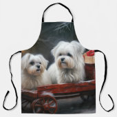 Tablier Décor de Noël maltais Snowy Sleigh (Recto)