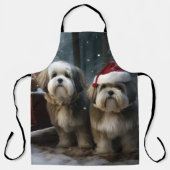 Tablier Décor de Noël Malti tzu Snowy Sleigh (Recto)