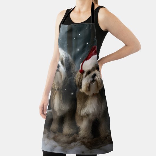 Tablier Décor de Noël Malti tzu Snowy Sleigh (Insitu)