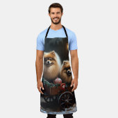 Tablier Décor de Noël Poméranien Snowy Sleigh (Porté)