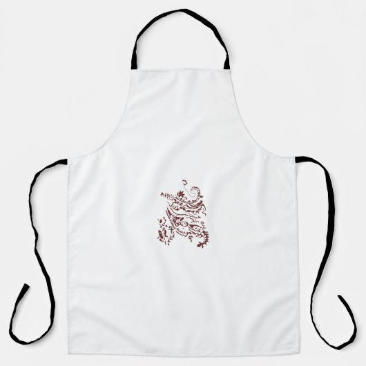 Tablier Décor rouge orangé (Recto)