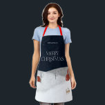 Tablier Décor traditionnel rustique d'hiver cadeau de Noël<br><div class="desc">Traditionnel Rustique hiver Joyeux Noël Joyeux appart-décor de Noël.</div>