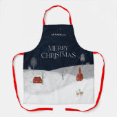 Tablier Décor traditionnel rustique d'hiver cadeau de Noël (Recto)