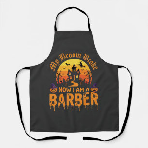 Tablier Décoration de barbier d'Halloween Sorcière Balai C